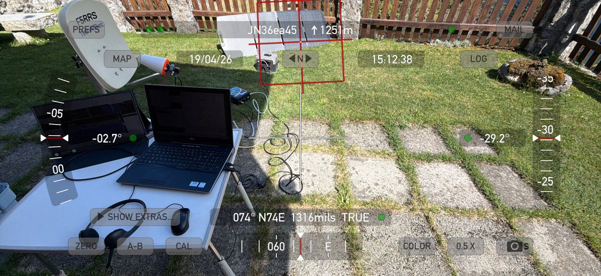 F5rrsD's tweet photo. QO-100 portable activity this afternoon as F5RRS/P in JN36ea. Solar power system https://t.co/eVxMOHS9Cv
