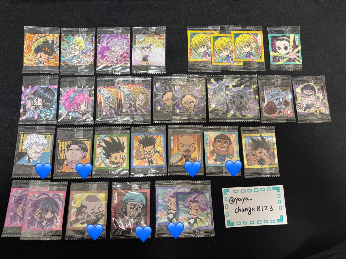 【交換】HUNTER × HUNTER H×H ハンターハンター ウエハース シール

譲→画像参照

求→☆クロロ>フェイタン.☆固定ポス(異種作品)
※クラピカ.イルミは☆交換+💙同数~引取り(交換+譲渡可)
※Rは 💙含んで優先
※下2段はお譲り可
※迷子無くしたい為纏めて優先

大阪手渡し
郵送(2~)
※ツイフィ必読