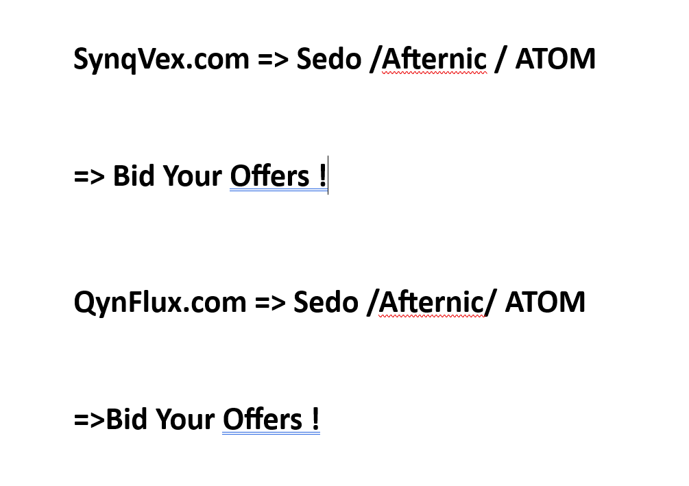 kushari96's tweet image. GM GM ☕

Qynflux.com &amp;amp; Synqvex.com – Premium Quantum-AI .coms

Now listed on Atom/Sedo Marketplace! @atomHQ  and @Sedo

Bid your offers!

Check them NOW!
#QuantumAI #AIDomains #DomainForSale #domains #dotcom