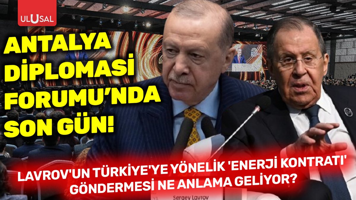 ulusalkanal's tweet photo. 🔴Antalya Diplomasi Forumu'nda son gün: Lavrov’un “enerji kontratı” göndermesi ne anlama geliyor?
🎙️Aydınlık Gazetesi Genel Yayın Yönetmeni Tevfik Kadan @tevfikkadan
🔗https://t.co/qg8NK2tQhV https://t.co/lMPcPPaXdL