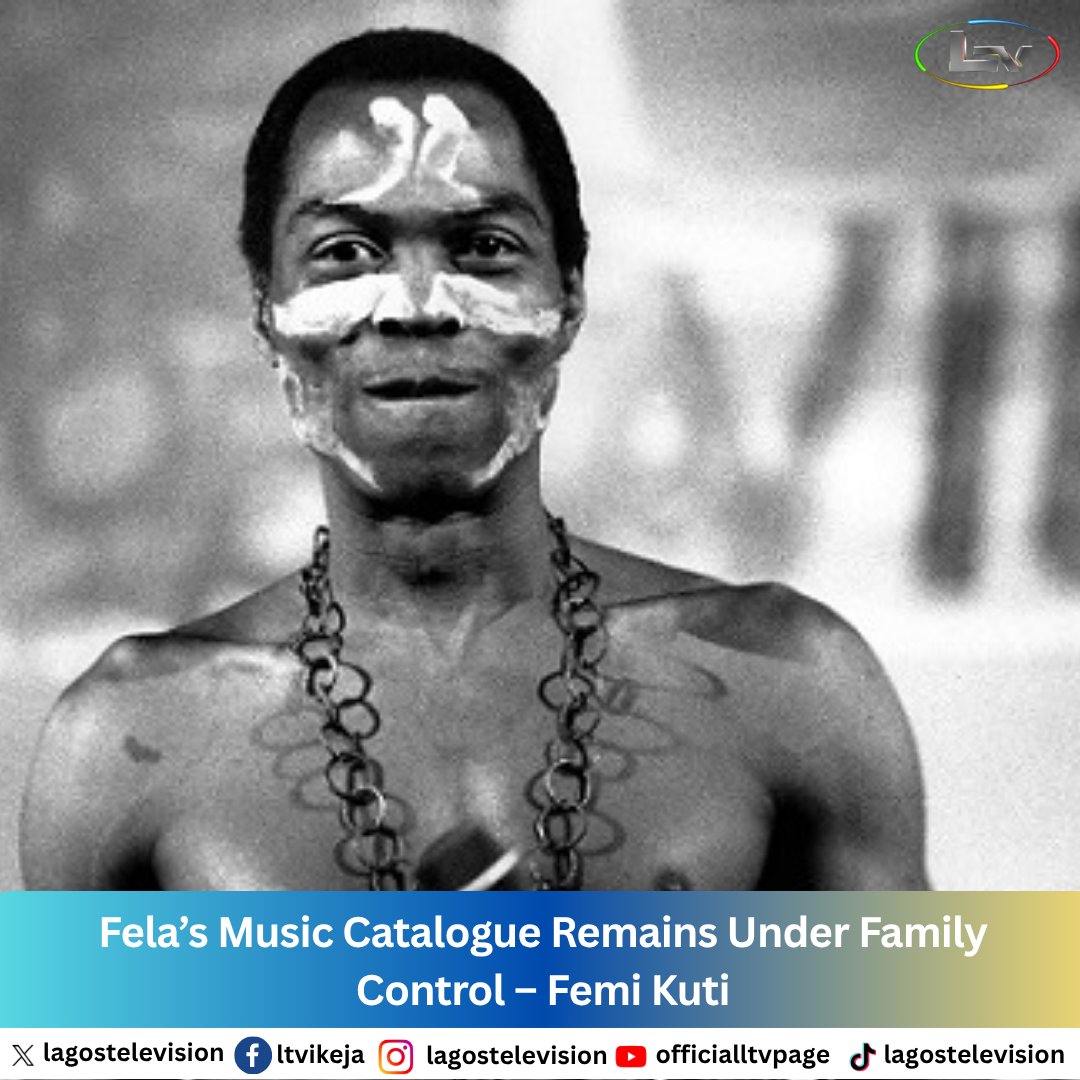 lagostelevision's tweet image. Femi explained that while the family licenses Fela’s music for use over specific periods, they retain full ownership and overall control of the catalogue.

#FemiKuti #FelaKuti #Afrobeat #EntertainmentNews #ChannelsTV #MusicLegacy #NaijaMusic #AfricanMusic