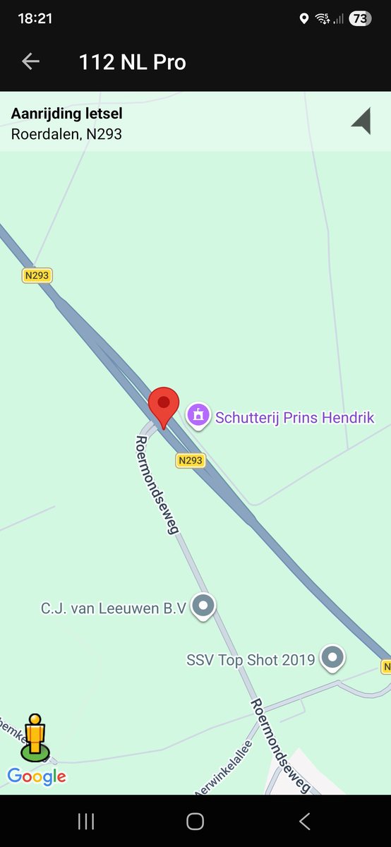 Aanrijding vermoedelijk met letsel op N293