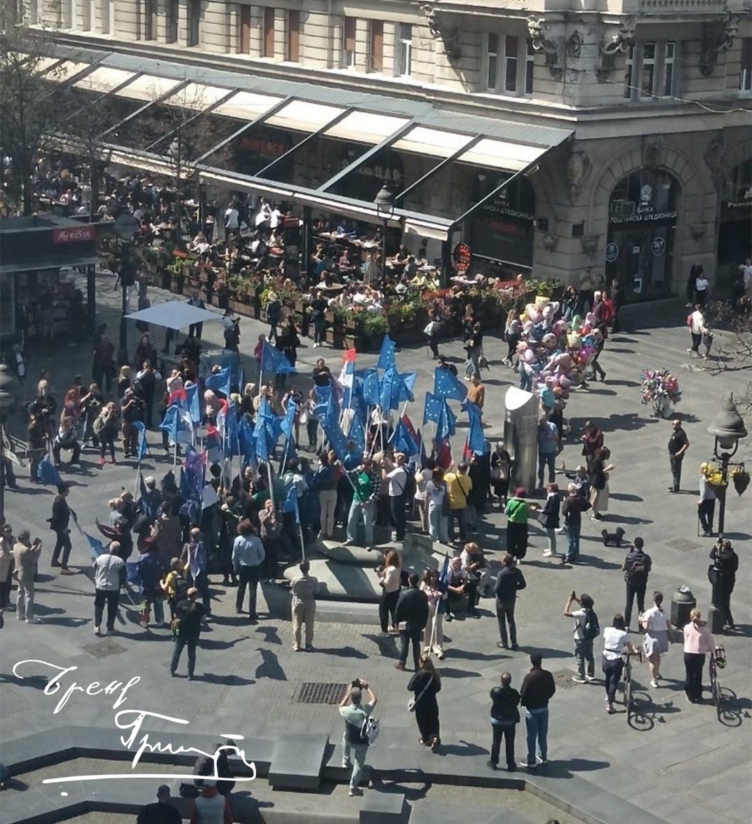 In Belgrade, Serbia only 35 people turned up for a demonstration in support of Serbia joining the EU