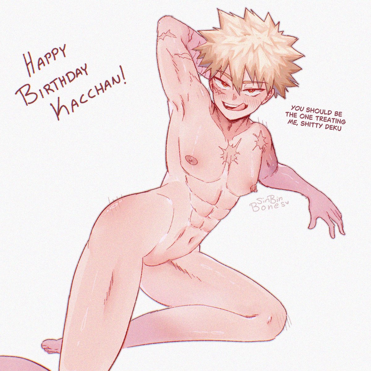 SinBinBones's tweet photo. ALT - originally he was green but I tried pink and liked it a little more 😋

So sorry that I haven’t had any time to draw you Kacchan… Uni this year is so demanding
with all my drawings, I start at midnight and clock out when I finish so don’t pay mind when it’s messy 🙏 https://t.co/Qm0855M4Sz