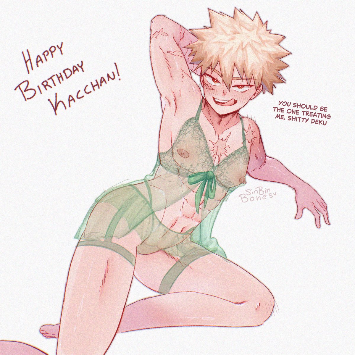 SinBinBones's tweet photo. ALT - originally he was green but I tried pink and liked it a little more 😋

So sorry that I haven’t had any time to draw you Kacchan… Uni this year is so demanding
with all my drawings, I start at midnight and clock out when I finish so don’t pay mind when it’s messy 🙏 https://t.co/Qm0855M4Sz