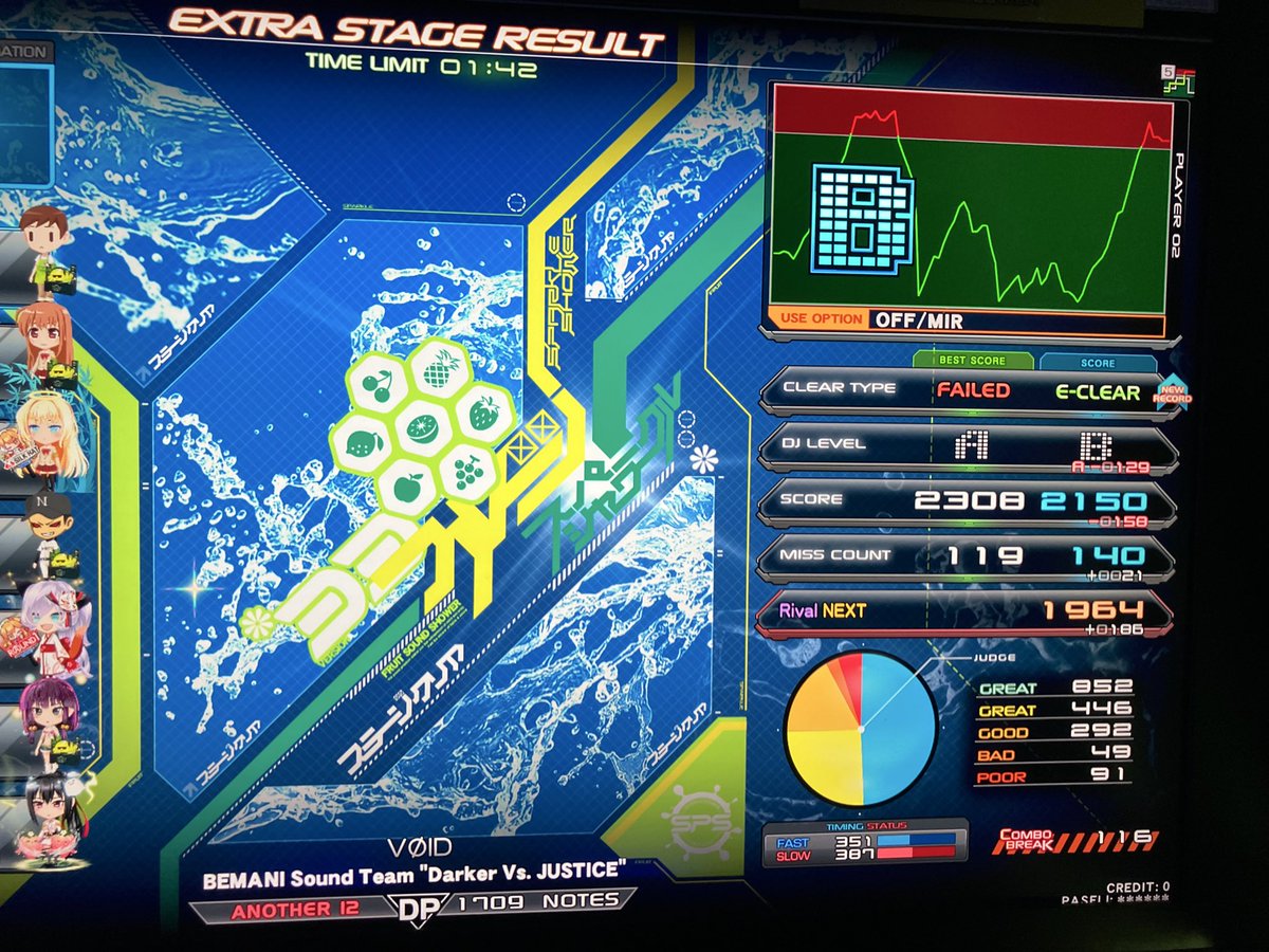yossieiidx's tweet image. 直近のおビート！

両手DPランプ更新
⭐︎12 QUANTUM TELEPORTATION(DPL) イージー
⭐︎12 VOID(DPA) イージー
⭐︎11 Τeλοs(DPA) ハード
体験版(?)の方だけどテレポ緑🟢ついた✨

両手DP現状確認
DP皆伝 不合格 灰燼のトリル抜けた〜🥺 前回よりちょっとだけ生き残れたかな

#IIDX #DP