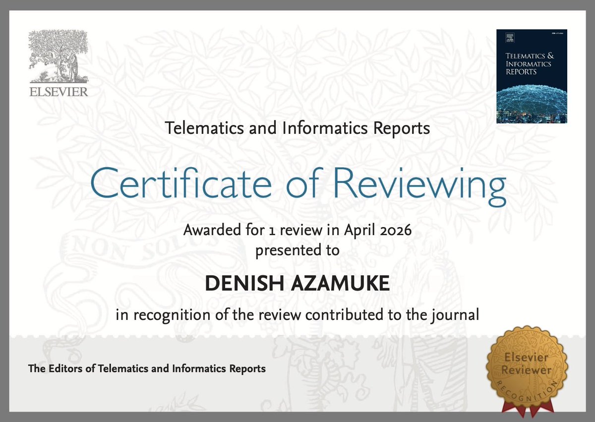 Recognized as a Reviewer by Elsevier, the world’s largest academic publisher.

Glad to contribute to the peer review process.