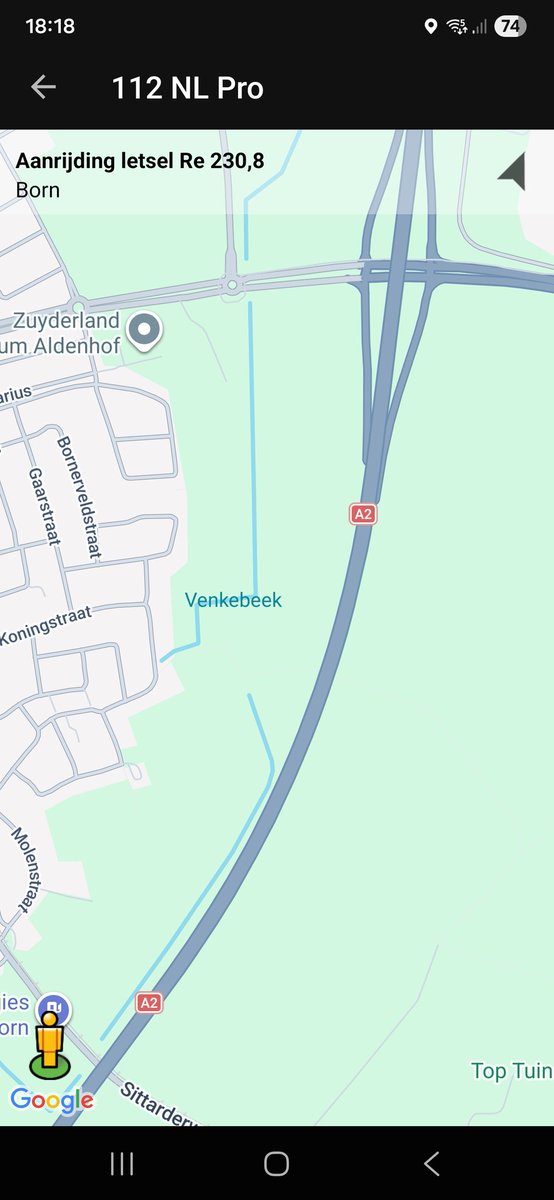 Aanrijding vermoedelijk met letsel op de A2
