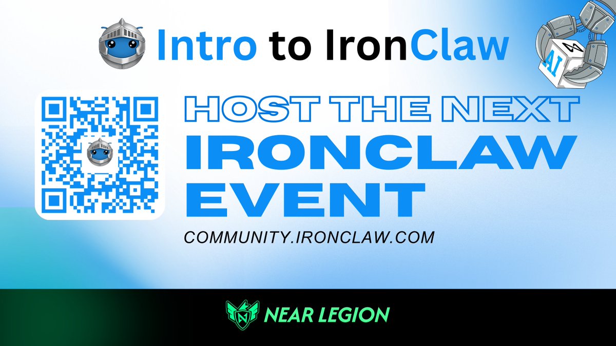 IronClaw is global.

🇺🇸New York → 🇮🇳India → 🇲🇾Malaysia → 🇯🇵Japan → 🇮🇩Indonesia → 🇪🇸Barcelona

Builders are already hosting IronClaw meetups worldwide.

Now it’s your turn.

We’ll support with swag, funding, and promotion.

Build. Ship. Connect.

Apply →