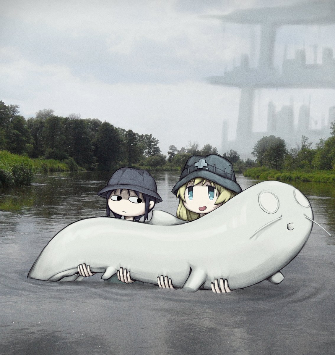 redcoloredclo's tweet photo. Chito and Yuuri caught a catfish https://t.co/qDCTfaEPFB