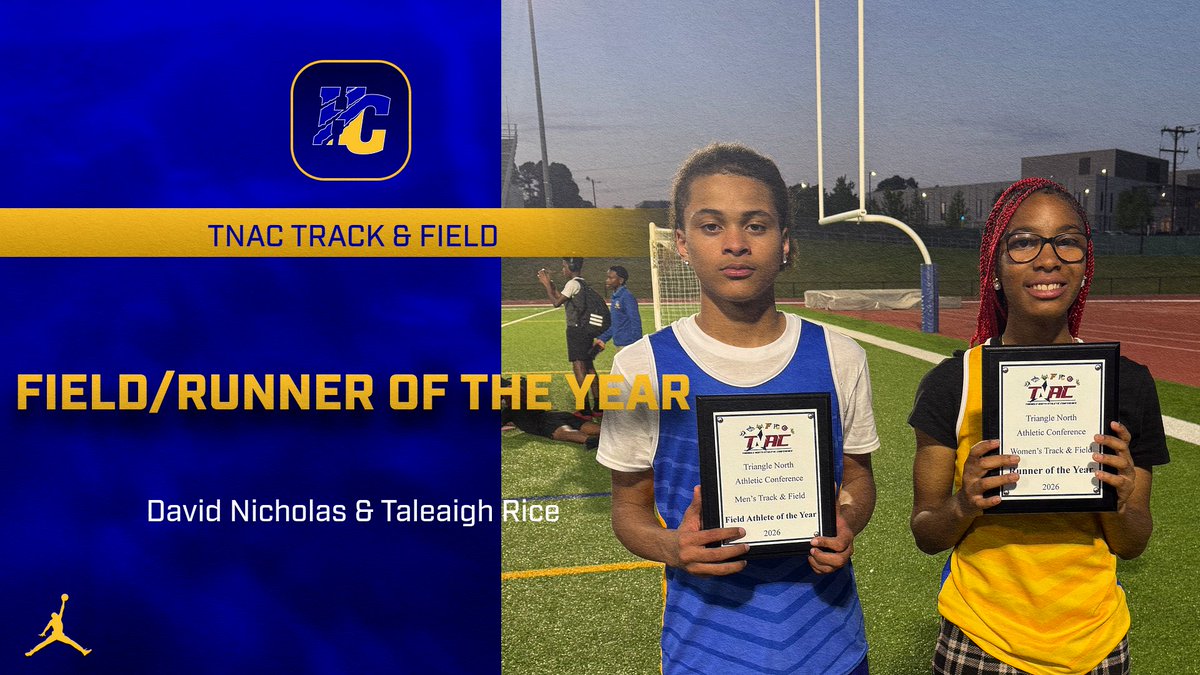 HCPrideSports's tweet photo. Congrats to David Nicholas '29 and Taleiagh Rice '28 who were named TNAC Field Athlete of the Year and TNAC Runner of the Year respectively at this weeks TNAC Championship Meet! #GoPride https://t.co/AAytMZZZhV