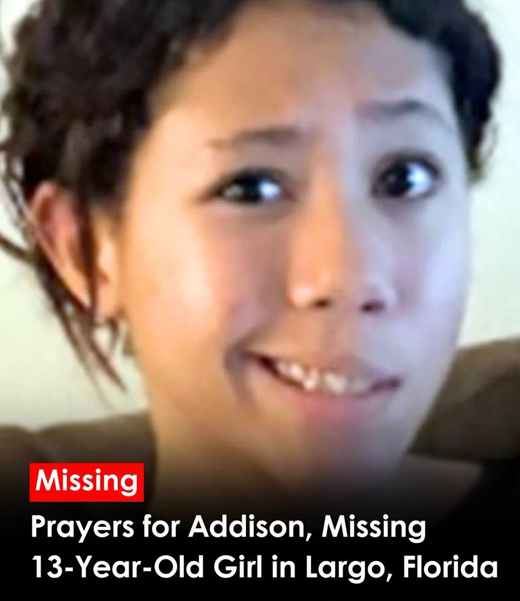 KatKatButterfly's tweet image. Prayers for 13-year-old #AddisonDanielleMoore.

Addison has been reported #missing from Largo, FL. She was last seen on 4/13/226.

Anyone with info is asked to contact the Largo PD at (727) 587-6730 or the NCMEC 24-hour call center at 1-800-843-5678.

#MissingChild #MissingGirl