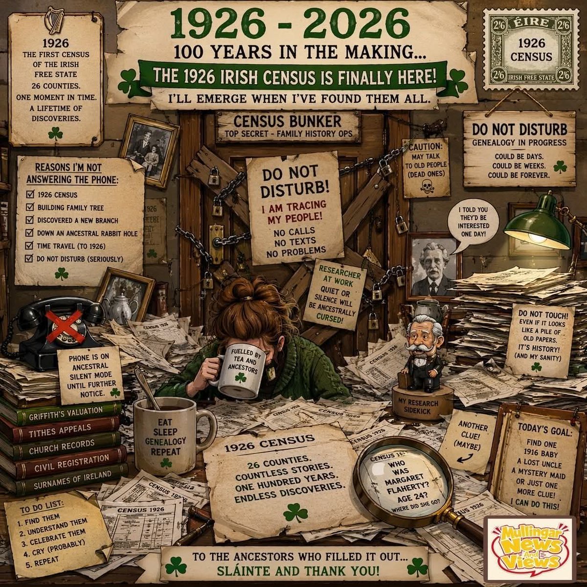 ThisIsIreland3's tweet image. Ireland's 1926 Census is now available to the public for the first time ever! 😃  Descendants, get ready to search! 

Here's a link... 👇🏻 👇🏻👇🏻

nationalarchives.ie/collections/se… 

📸 Mullingar News and Views

#Census #History #Ireland