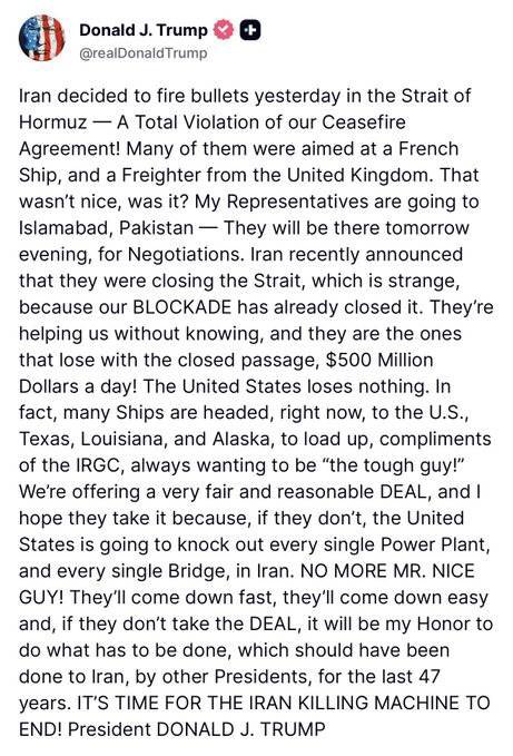 andrewicone's tweet photo. Back to square one. #Trump wams Iran: sign the deal or lose your infrastructure. Geopolitical risk is through the roof and #OOTT bulls are salivating. A No more Mr. Nice Guy. Stay hedged for #Trading.📈📉 https://t.co/quq8oBgnht