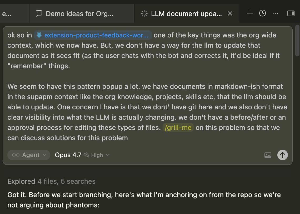 cderm's tweet photo. Been using @mattpocockuk's /grill-me skill while building https://t.co/kkO9zpc0ek. Massively helpful https://t.co/qJkXbjWSRZ