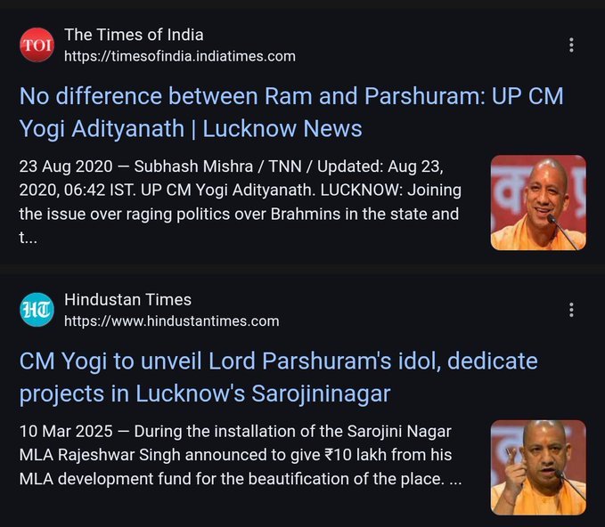 Keep telling other General Castes how their revered figures are somehow not that important and worthy of Jayanti and then do RR that GCs are not getting united

BTW this is same "Ajay Singh Bisht" on Parashuram Bhagwan 🙏