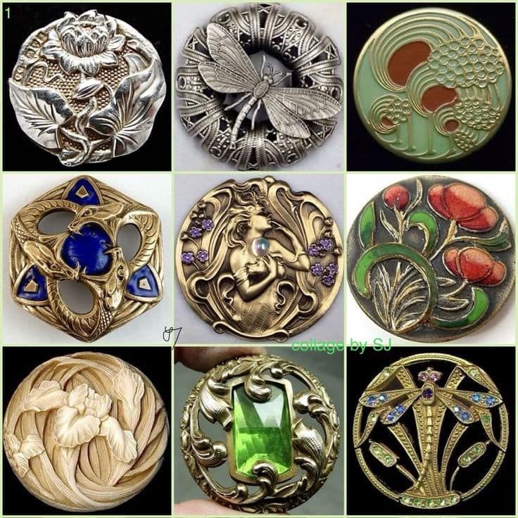 Art Nouveau buttons.