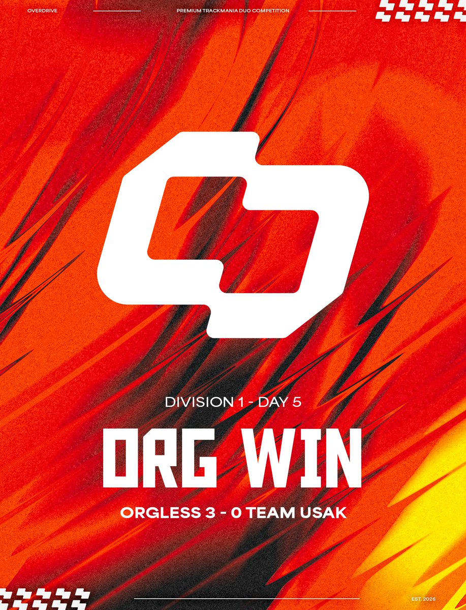 OverDrive_TM's tweet image. 🏆ORGLESS (@StuftsTM @LetzterTM)

#OverDriveGrandLeague #TrackMania #Winners

📺 twitch.tv/overdrive_tm