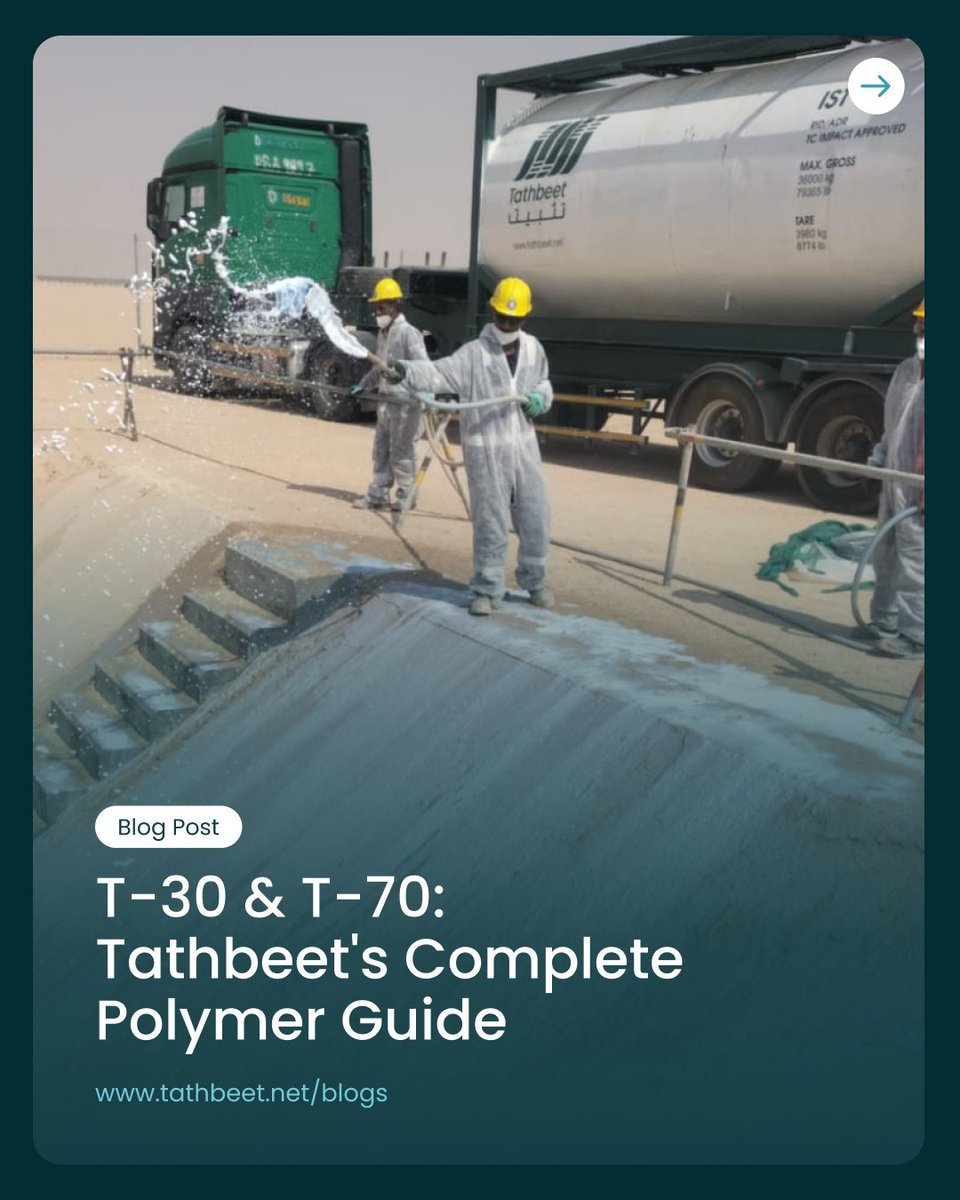 TathbeetCo's tweet photo. Our new blog breaks down T-30 and T-70 in full: what each product does, where it works, how to choose between them, and the real cost-benefit numbers.

Read it here: https://t.co/rFFCaznFht

#T30 #T70 #SoilStabilization https://t.co/qFDbuwbZLq