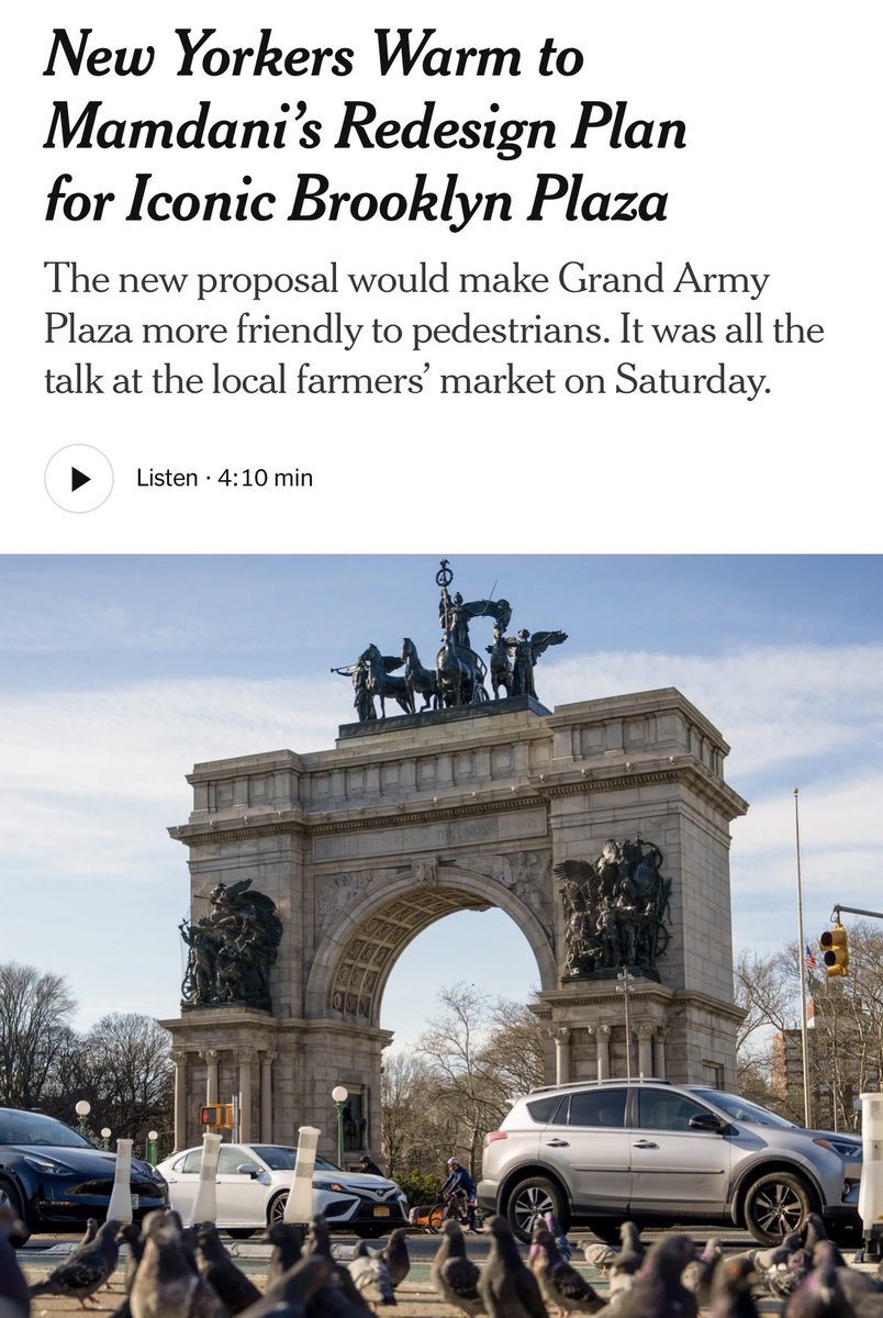 bfurnas's tweet photo. NYTimes: “New Yorkers Warm to Mamdani’s Redesign for Iconic Brooklyn Plaza”

https://t.co/Yq6DsAa2cE https://t.co/1LhUZYOciG