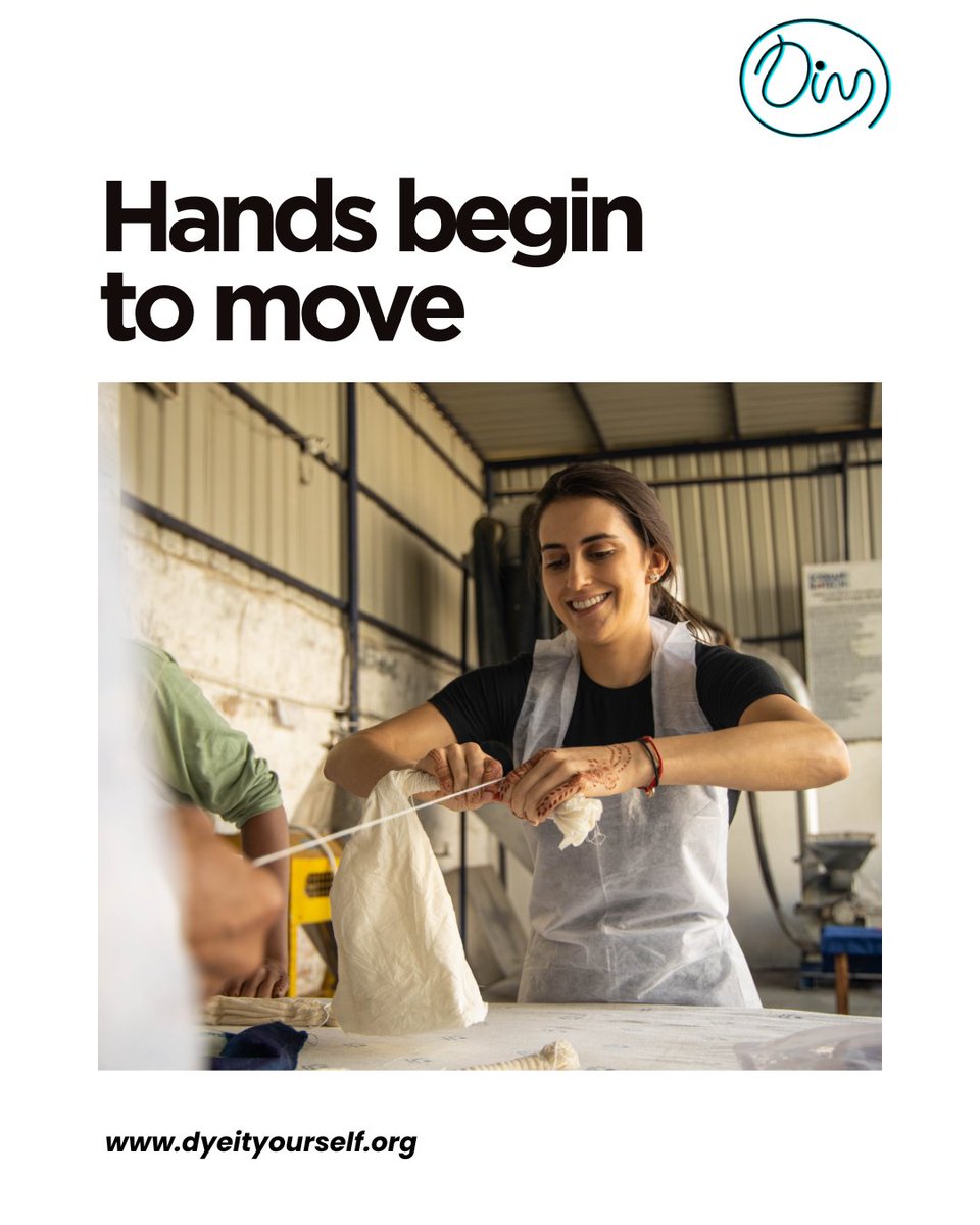 Dyeit_Yourself's tweet image. Every fold, every dip, every repeat teaches you something new. Natural dyeing is not about control. It’s about presence.

At Dye It Yourself, you don’t just dye fabric. You experience the process.

#shibori #tiedye #craftworkshops #sustainablecraft #naturaldyes