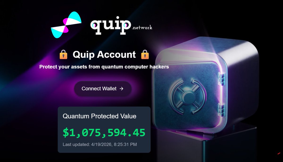 championrx_eth's tweet photo. The future of asset security it’s already here.
Meet the Vault on @quipnetwork 

* QUIP Vault = Post Quantum Protection
Your assets aren’t just stored they’re wrapped in quantum resistant security.
No upgrades. No migration headaches. Just plug in.

* Why it matters:
• Quantum computers WILL break today’s crypto
• Vault uses hash based (WOTS+) signatures built to survive that future 
• Works across chains (ETH, SOL, BTC & more)
• No bridges. No custodians. No weak points

* How it works:
Deposit → Vault created → Ownership secured via immutable hash chain keys
Every action = new key = zero reuse = maximum security

*Even better:
• Safe against chain reorgs
• Withdraw anytime back to native chain
• Early users = potential $QUIP rewards

This isn’t just a wallet upgrade…
It’s a complete security layer for the quantum era.
While others wait for quantum threats
Quip is already building defense.

https://t.co/zu9sb6thY2

#Crypto #Web3 #QuantumComputing #Blockchain #Airdrop #DeFi
