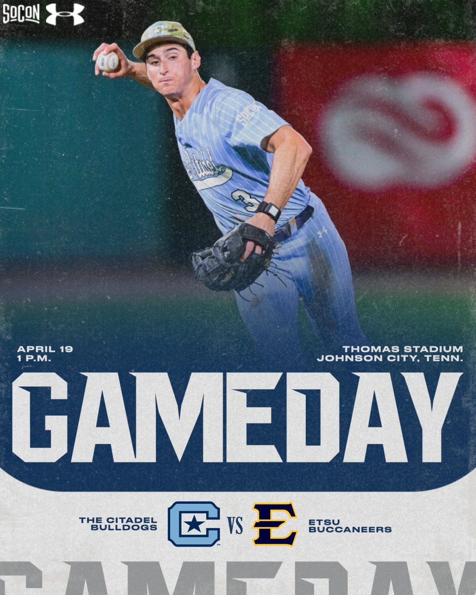 CitadelBaseball's tweet image. Game Day!🐶⚾️

🆚ETSU
⏰1 p.m.
🏟️Thomas Stadium
📊bit.ly/3OLyzwi
📺bit.ly/488HPBb

#jOURney