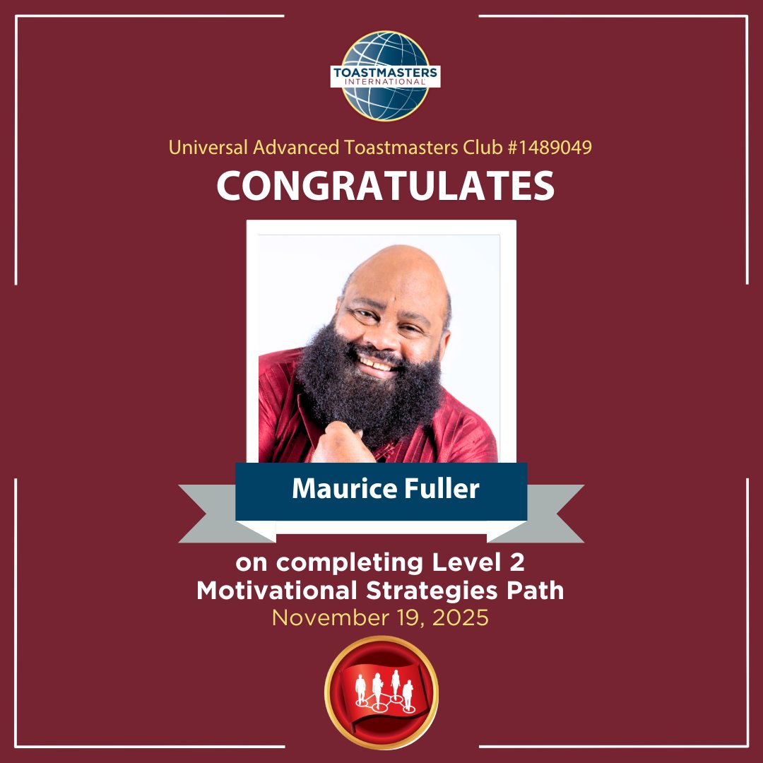 uat1489049's tweet image. Congratulations!👏🏻 #UniversalAdvancedToastmasters #FIU #Toastmasters100Years #ToastmastersLeadershipInstitute #tmd47 #CelebrateToastmasters100 #ClubOfficerTraining #ToastmastersD47 #MiamiToastmasters