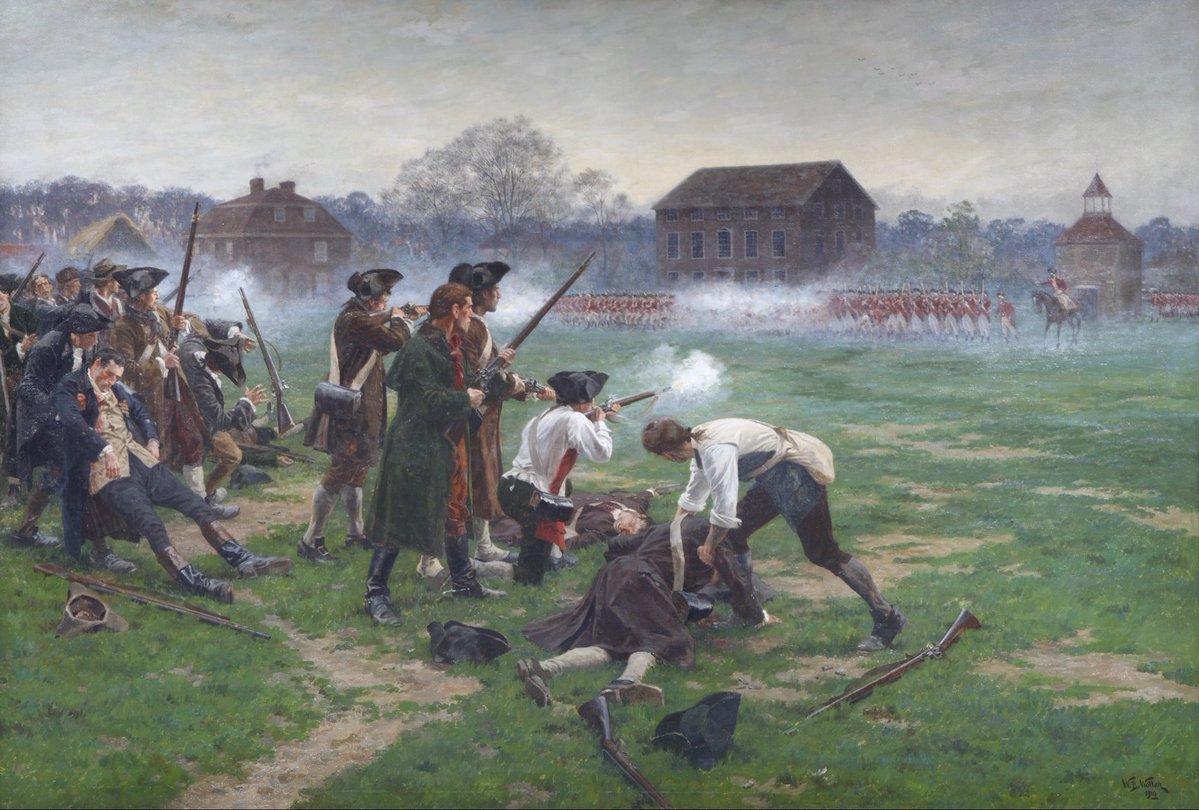 CapitolHistory's tweet image. #OTD in #history 1775, the 1st shots of the Revolutionary War were fired at Lexington &amp;amp; Concord. When the sun fell, 49 Americans lay dead; 73 British soldiers never returned home. Many still hoped for reconciliation. But as John Adams knew: “the Die was cast, the Rubicon crossed”