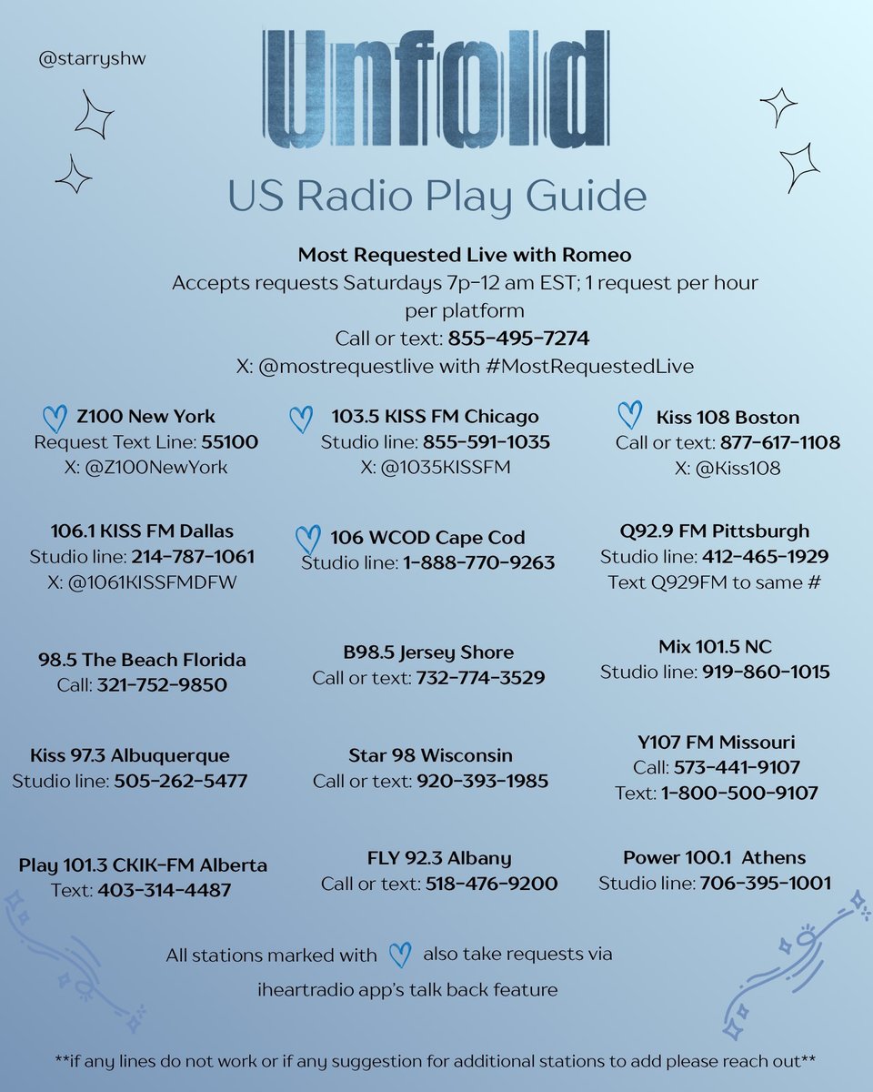 SonOfAMuppet's tweet photo. If you’re a Monbebe in the US and you’re able to text or call one of these stations today, that would be helpful in getting Monsta X more airplay. AirPlay is great for the hot 100 and for the pop AirPlay charts. https://t.co/iuQme2amRu