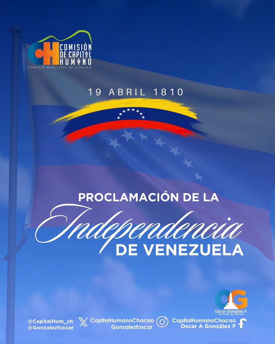 gonzalezfoscar's tweet image. Un día como hoy en 1810, Venezuela alzó su voz por la libertad. 🇻🇪

Rendimos tributo a los héroes de la Proclamación de nuestra Independencia.

Hoy más que nunca reafirmamos nuestro compromiso con los valores democráticos y el servicio a nuestros ciudadanos.

#Independencia