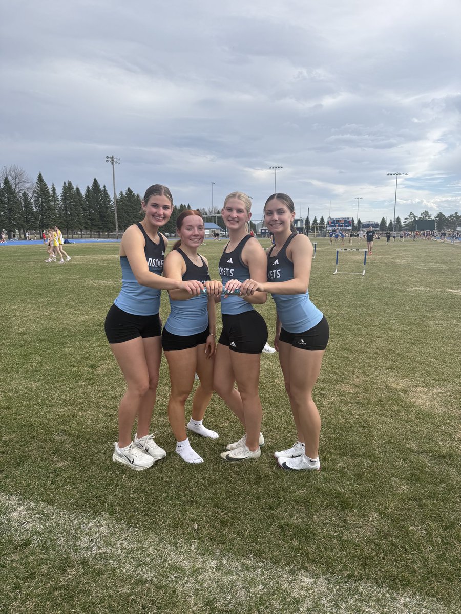 NRS_Track's tweet photo. ⚡️School Record⚡️

4x100 relay team of  Ava Peterson, Paige Knatterud, Emmie Belquist, Jaida Schumacher with a time of 50.70 take the top spot on the record board!

The previous record was 50.85 held by Katie Allmaras, Jaida Schumacher, Emmie Belquist, Kelsie Belquist in 2023. https://t.co/8E4GeIEjZ6