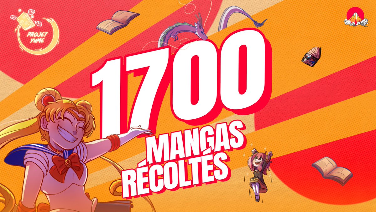 Kanimy_'s tweet photo. Nous avons le plaisir de vous annoncer que la barre des 1700 mangas récoltés pour le projet Yume a été dépassée ! 🤩

Merci à toutes et tous, plus qu'une semaine avant la fin de la récolte, on lâche rien! 

road to 2000 ?🔥 https://t.co/tZ2XHHlwX5