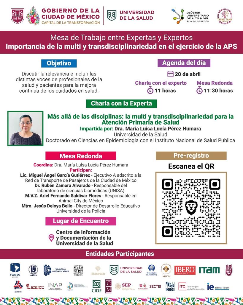 UNISA20_24's tweet image. 🩺 ¡Mañana te esperamos en vivo! 

La UNISA te invita al Think Tank en Atención Primaria de Salud del Clúster Universitario de Alto Nivel de la Alcaldía Álvaro Obregón.

#UNISA #ThinkTank #APS #AtenciónPrimariaDeSalud #SaludPública #CiudadDeMéxico