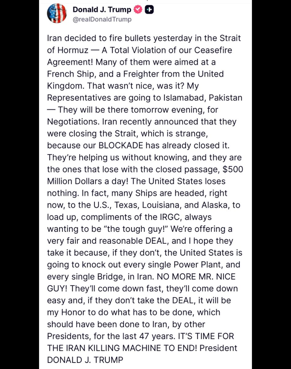 Iran1Asl's tweet image. پرزیدنت ترامپ هم‌اکنون:
«برای من مایه‌ی افتخار است که کاری را انجام دهم که باید طی ۴۷ سال گذشته توسط رؤسای‌جمهور دیگر با ایران انجام می‌شد.»
#MIGA 
#سقوط_جمهوری_اسلامی