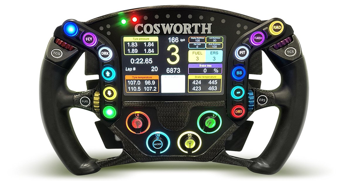 ScarbsTech's tweet image. Cockpit details on the @FIAWEC #LMH cars. The wheel and control panels are invariably by @Cosworth.
#Imola6h #WECtech