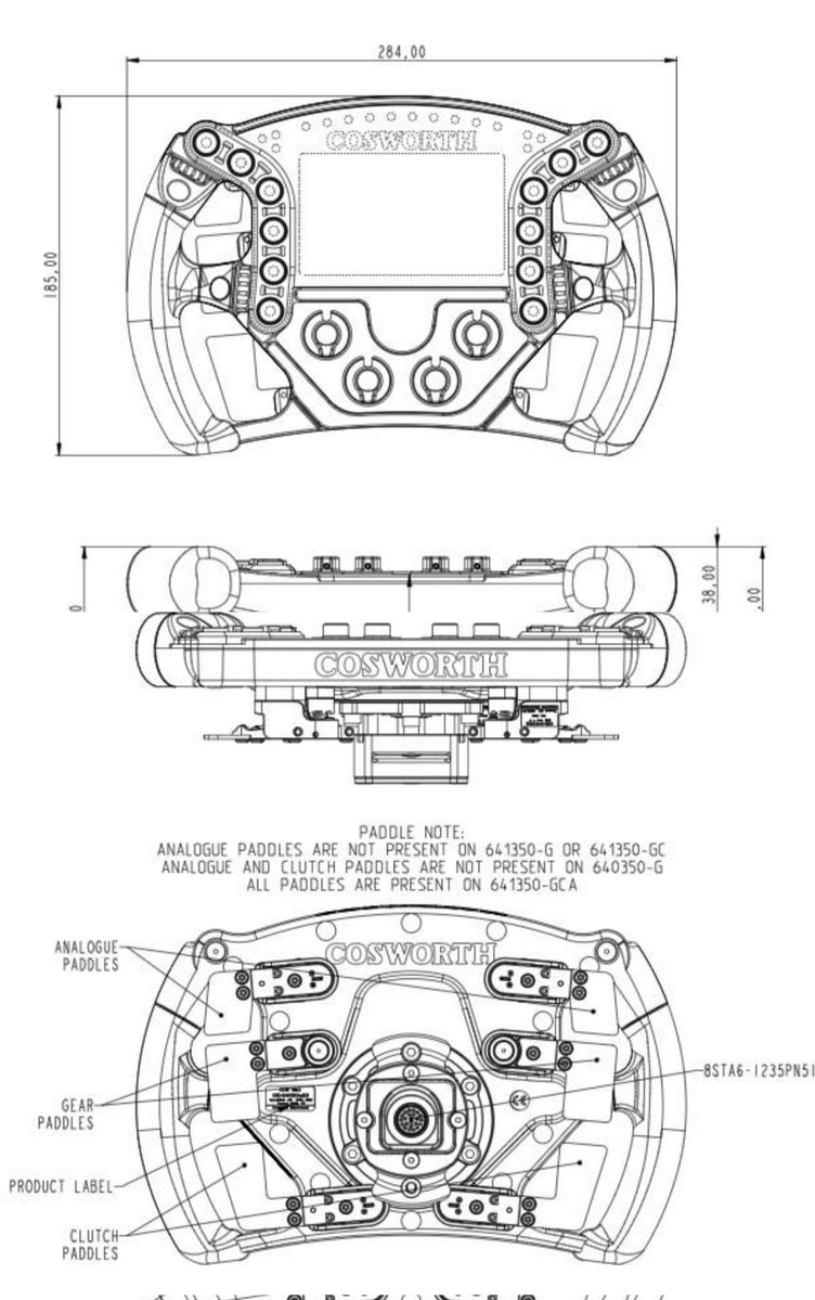 ScarbsTech's tweet image. Cockpit details on the @FIAWEC #LMH cars. The wheel and control panels are invariably by @Cosworth.
#Imola6h #WECtech