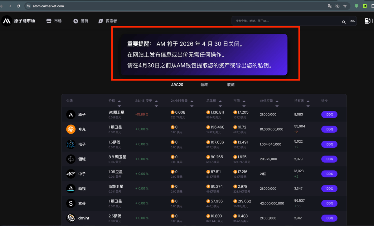 BitFengg's tweet image. 比特幣原子市場 2026年4月30日關閉

那一年我們瘋狂鑄造 
相信比特幣上能長出一切 
 
現在它說：
在4月30日之前  請取回你的資產 
不是跑路 是體面地道別 
這個時代 連離場都比較有尊嚴

#ARC20 我記得你
現在只能看你的了 #BRC20