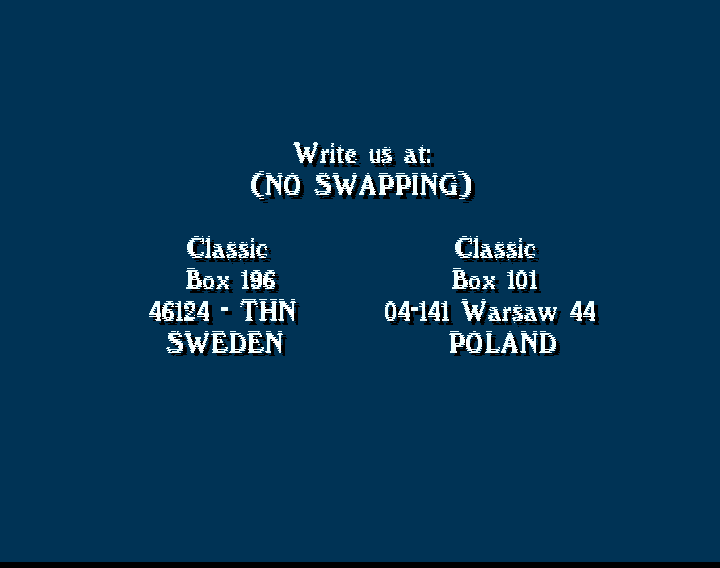 CracktroBot's tweet image. Woody's World (1993) - Crack and Trainer (+5): Dynamix - #Amiga
Fields (1996) - Crack: Success + TRC - #Commodore64
Hans Kloss (1993) - Crack: Nameless - Trainer: +3 - #Commodore64
Fantasy Flyer (1994) - Crack: Classic (CLS) - #Amiga
