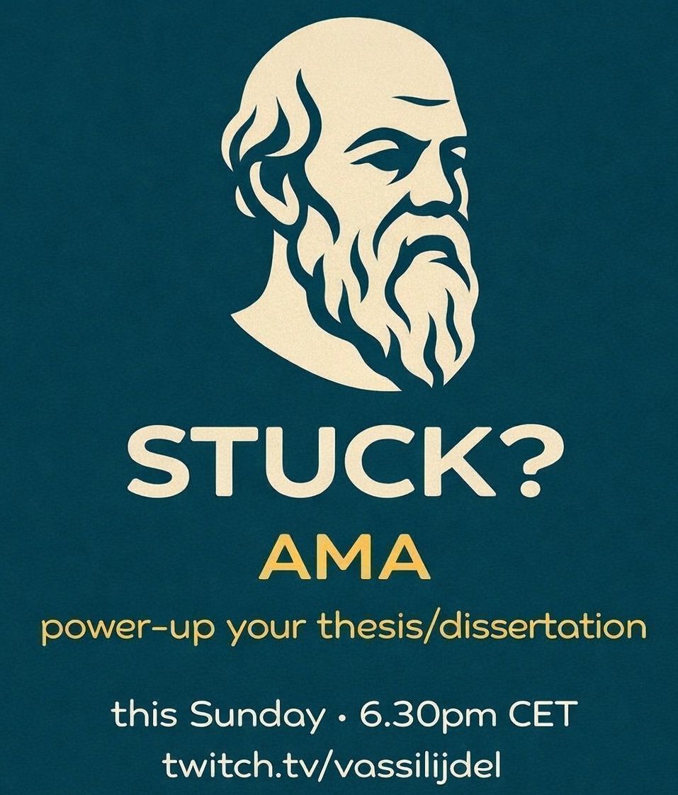 VJdeL1's tweet image. If you’re stuck on how to make your data speak
this one’s for you.

Live Q&amp;amp;A later today.
▶️ twitch.tv/vassilijdel

#ThesisWriting #Methodology #PhDLife #literaturereview