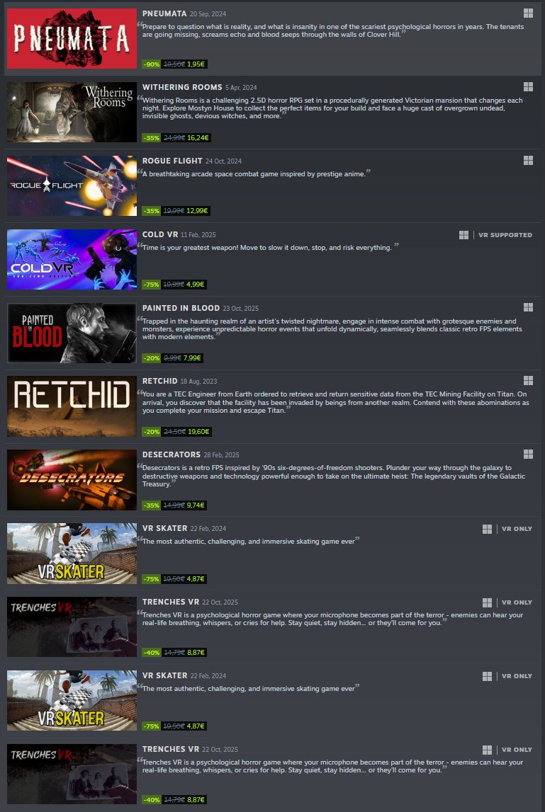 PerpGames's tweet image. Up to 90% OFF on our games on #Steam!

You can get Pneumata for just $1.95 / €1.95 😮

Plus even more insane discounts too!

Are you picking anything up? 🤔

Ends April 30th!

#Gaming #VR