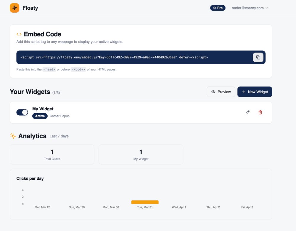 The best part of “one script” tools:
They work with 𝗮𝗻𝘆𝘁𝗵𝗶𝗻𝗴:
Shopify-ish sites, Webflow, WordPress, custom stacks, static sites.
If you can paste a script tag, you can promote.
floaty.one