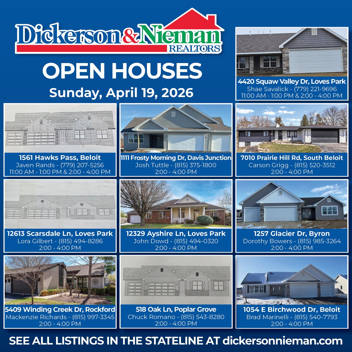 DNRealtors's tweet image. Dickerson &amp;amp; Nieman's Open Houses TODAY! 🏡

For a complete open house list in the 815, please see the link below. 👇
bit.ly/815OPEN
#DNRealtors #815RealEstate #OpenHouseSunday