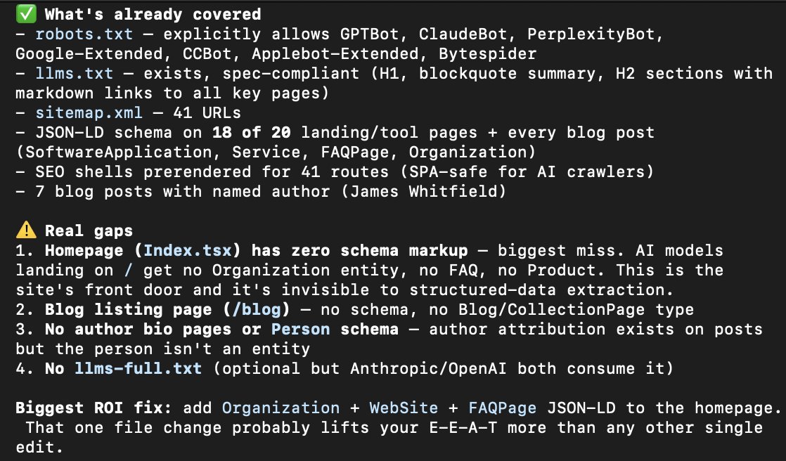 BKingSoftware's tweet photo. Claude is useful.
Codex is useful.
Ahrefs is useful.

But the tool is not the strategy.

The strategy is knowing what job you are handing to the tool.

When I give AI a messy SEO task with no process, I get a messy answer faster.

When I give it a workflow, it starts feeling like leverage.