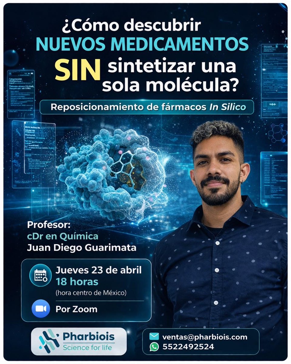 🚨 ¿Cómo descubrir nuevos medicamentos sin sintetizar una sola molécula?

Durante décadas, el descubrimiento de fármacos implicó años de síntesis química, pruebas experimentales y enormes inversiones.

Hoy, gracias a las herramientas computacionales, es posible explorar millones