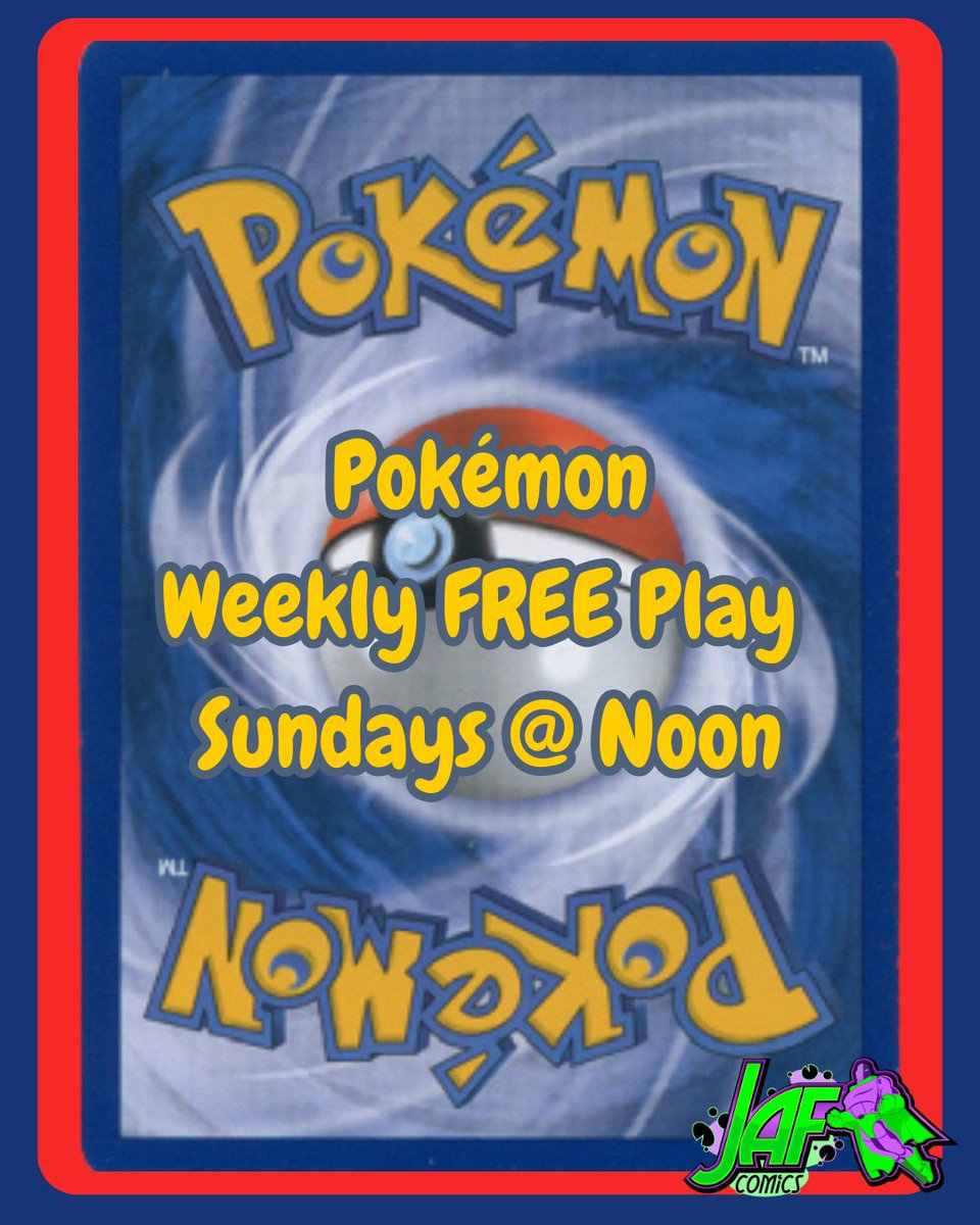 JAFComics's tweet image. ⚡Pokémon Weekly FREE Play ⚡
📍 JAF Comics
🕛 Sundays @ 12PM

Casual Pokémon TCG play, meet other Trainers, and grab FREE promo swag—no entry fee!

👉 Tag a Trainer &amp;amp; pull up!

#PokemonTCG #PokemonCommunity #FreePlay #JAFComics