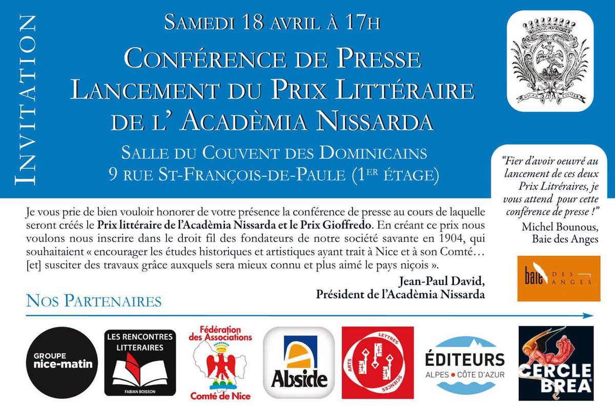 bdaedit's tweet image. Le prix littéraire de l’Académia Nissarda c’est parti @bdaedit @JP_DAVID06 @yvesmarielequin @Facn06 @stanpalomba 📕🖌👍