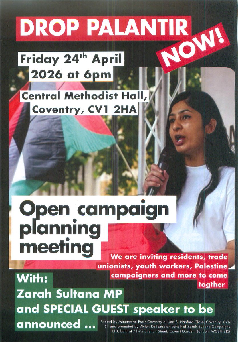 coventrytuc's tweet image. Services in the #NHS and local councils, such as Coventry, are being privatised to #Palantir. Come to the planning meeting this Friday for the campaign to end the contracts and bring the services in-house.