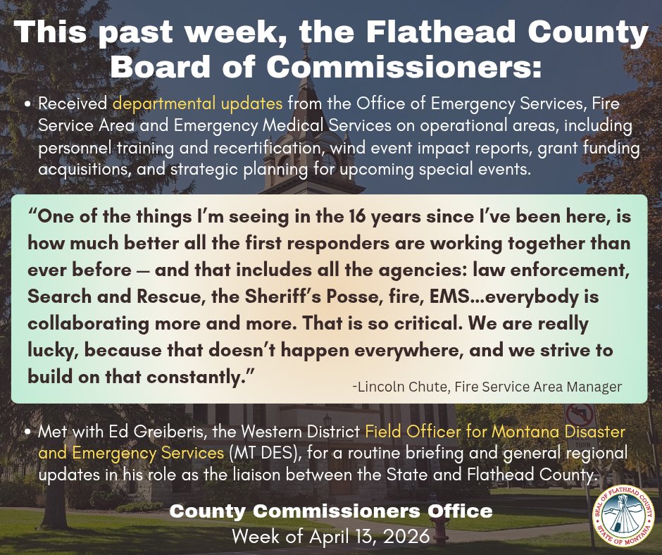 MtFlathead's tweet image. Track the latest developments and discussions that are shaping our community. Simply head to our link at flathead.mt.gov/department-dir… to access the current minutes and immerse yourself in the pulse of our county.
 
#flathead #flatheadvalley #CommunityUpdates