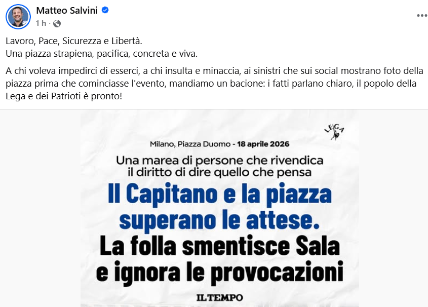 serebellardinel's tweet image. #Salvini,un cialtrone punto!Secondo stime Forze Ordine e non della #sinistra,alla manifestazione del 18 Aprile del gruppo "Patrioti per Europa" di @LegaSalvini contro il suo stesso #GovernoMeloni,hanno partecipato circa duemila persone,pure troppe poi!
Pensa ai treni maledizione!